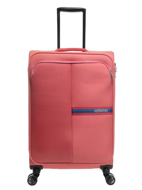 AMERICAN TOURISTER BRIGHT LIFE Cărucior de dimensiune medie coral sărutat de soare - Trolere semirigide