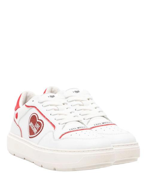 LOVE MOSCHINO BOLD 40 MIX Adidași alb roșu - Pantofi femei