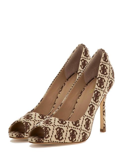 GUESS BLANCHI3 Decolteu jacquard cu vârf deschis bej închis - Pantofi femei