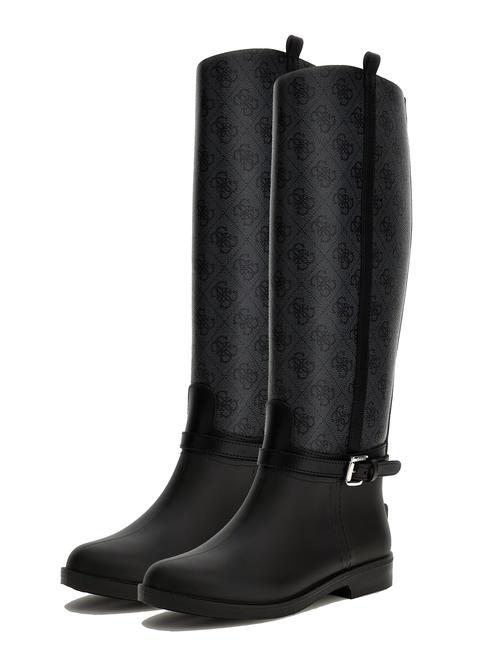 GUESS HORSEE Cizme de ploaie cu logo 4G BLACK - Pantofi femei