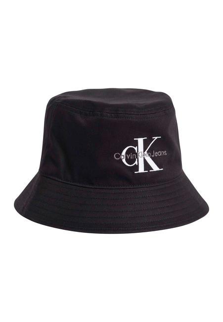 CALVIN KLEIN CK JEANS MONOGRAM BUCKET Pălărie din bumbac negru - Căciuli