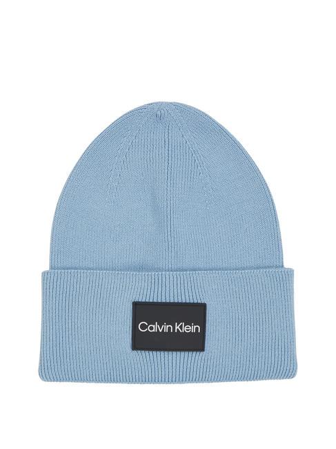CALVIN KLEIN FINE COTTON RIB Pălărie din bumbac albastru tropical - Căciuli