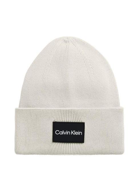 CALVIN KLEIN FINE COTTON RIB Pălărie din bumbac ecru închis - Căciuli