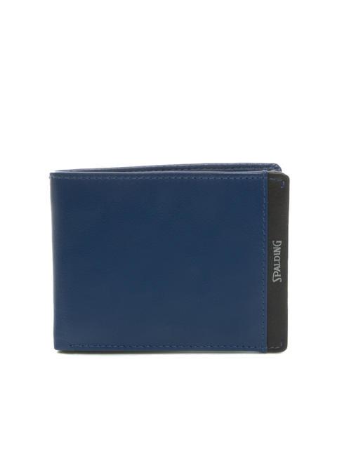 SPALDING STRIPE Portofel din piele cu portmoneu bleumarin/maro - Portofele bărbați