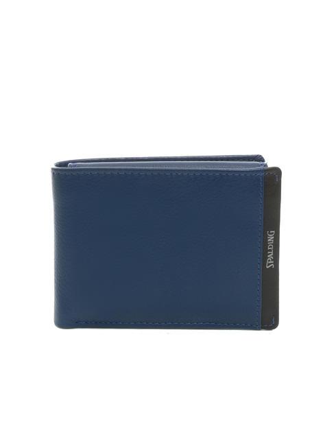 SPALDING STRIPE Portofel din piele cu clapă bleumarin/maro - Portofele bărbați