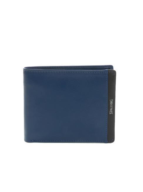 SPALDING NEW YORK STRIPE portofel din piele de 8cc bleumarin/maro - Portofele bărbați