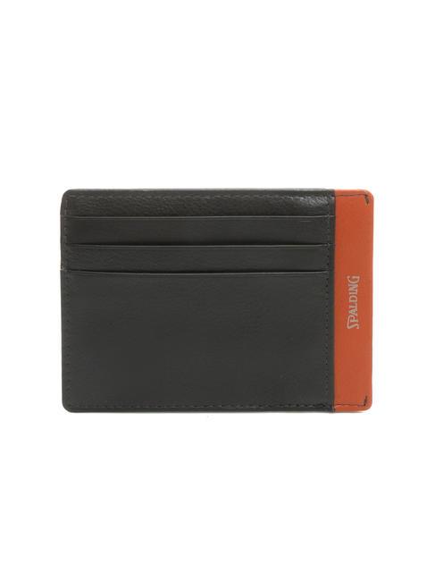 SPALDING STRIPE Suport card de credit din piele maro/portocaliu - Portofele bărbați