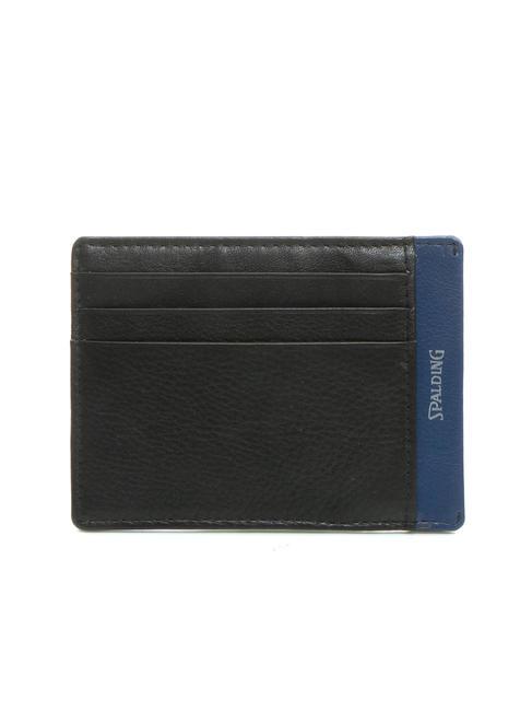 SPALDING STRIPE Suport card de credit din piele negru/bleumarin - Portofele bărbați