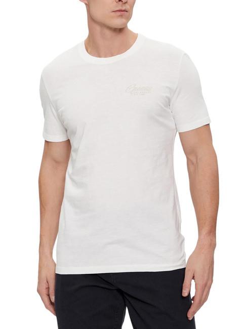 GUESS TRIANGLE ITALIS Tricou din bumbac sare albă - tricou
