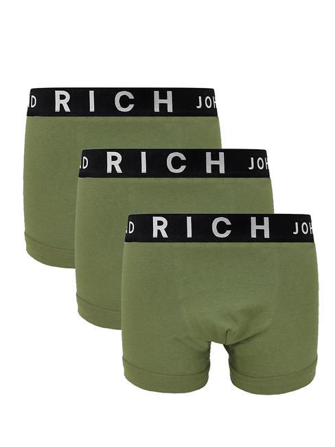 JOHN RICHMOND LONDON TRIPACK Set 3 boxer verde mil. - Slip pentru bărbați