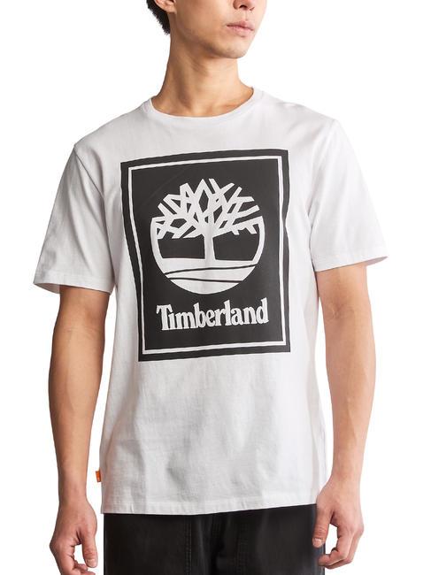 TIMBERLAND STACK Tricou din bumbac alb negru - tricou