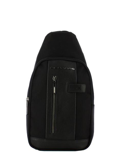 PIQUADRO BRIEF 2 Rucsac cu un singur umăr negru - Rucsacuri pentru laptop