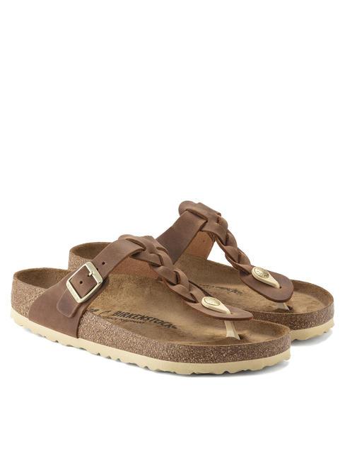 BIRKENSTOCK GIZEH Flip-flops din piele coniac - Pantofi unisex
