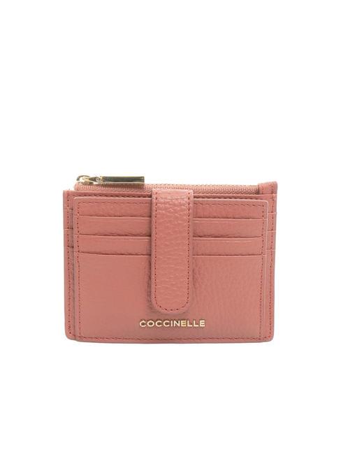 COCCINELLE METALLIC SOFT Portofel plat din piele texturata oală - Portofele femei