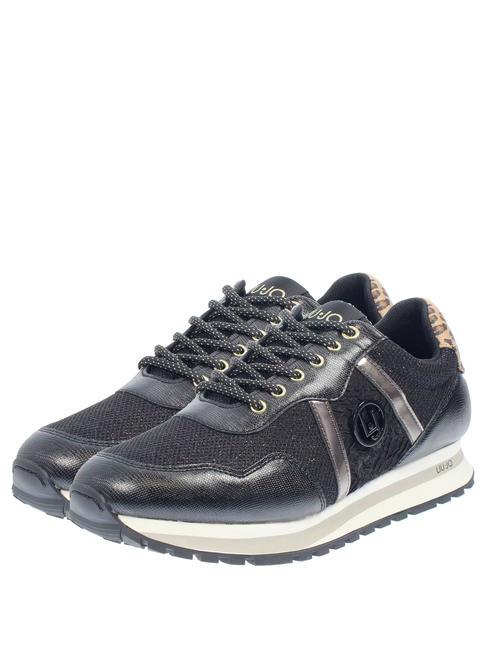 LIUJO WONDER 629 Adidași cu sclipici metalic negru - Pantofi femei