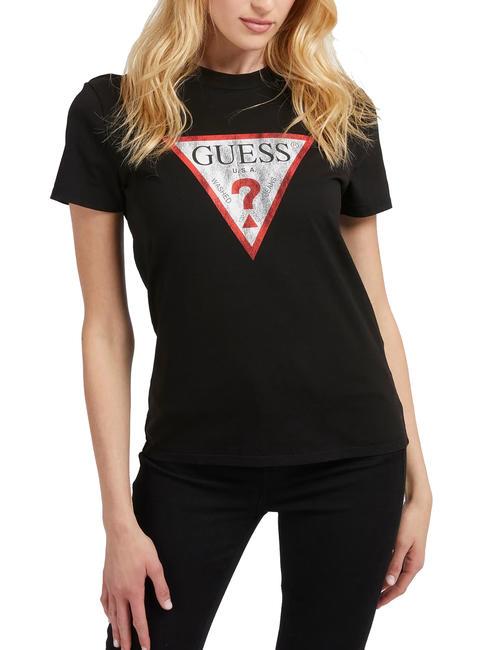 GUESS CLASSIC FIT LOGO Tricou cu logo jetbla - tricou