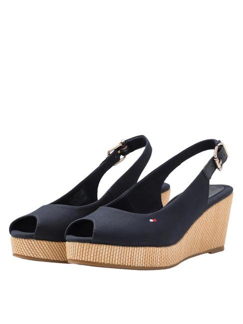 TOMMY HILFIGER TOMMY HILFIGHER Elba Sandale cu fustă albastru spațial - Pantofi femei