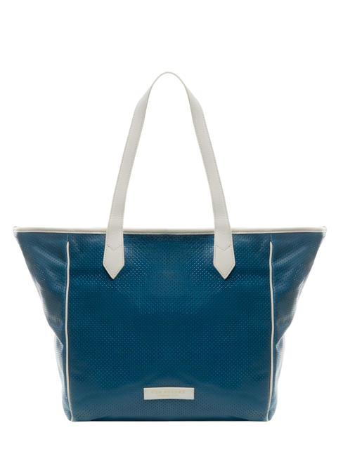 THE BRIDGE SHOPPER Geanta din piele microperforata albastru abb. aur - Genți femei