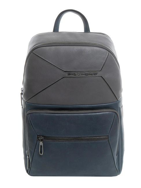 PIQUADRO RHINO Rucsac din piele pentru pc de 14". gri/albastru - Rucsacuri pentru laptop