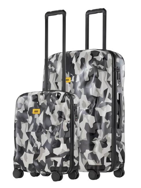 CRASH BAGGAGE ICON PATTERN Set 2 carucioare: cabina si mare camo gri - Set trolere