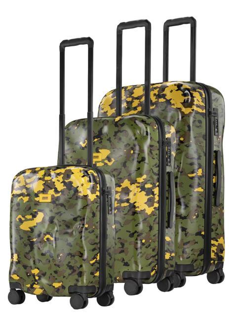 CRASH BAGGAGE ICON PATTERN Set 3 carucioare: cabina, mediu, mare verde camo - Set trolere