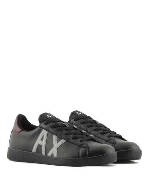 ARMANI EXCHANGE A|X Adidași din piele pentru bărbați negru+gri+bordeau - Pantofi bărbați