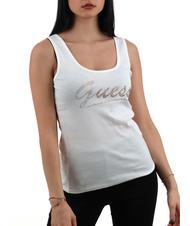 GUESS LOGO GLITTER Top din bumbac alb purpuriu - tricou - 1