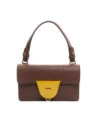 COCCINELLE NICO OSTRICH Mini geanta din piele imprimata roşcovă - Genți femei - 1