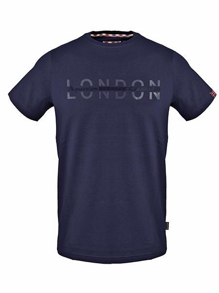 AQUASCUTUM LONDON Tricou din bumbac marina - tricou