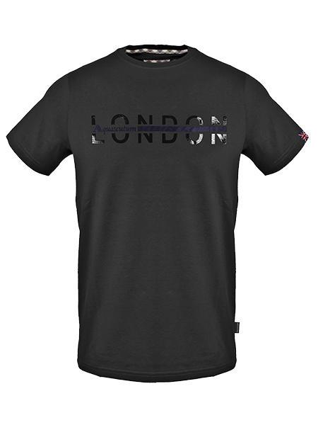 AQUASCUTUM LONDON Tricou din bumbac negru - tricou