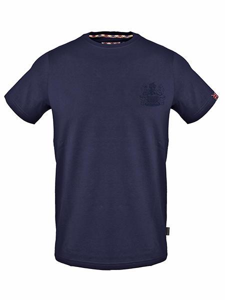 AQUASCUTUM TONAL ALDIS LOGO Tricou din bumbac marina - tricou