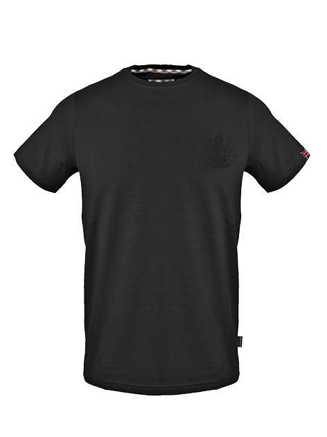 AQUASCUTUM TONAL ALDIS LOGO Tricou din bumbac negru - tricou