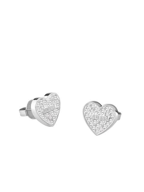 GUESS STUDS PARTY Pave cercei inimioare SILVER - Cercei