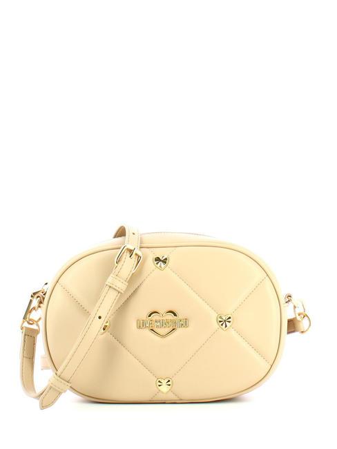 LOVE MOSCHINO GOLD HEART Mini geanta de umar cremă - Genți femei