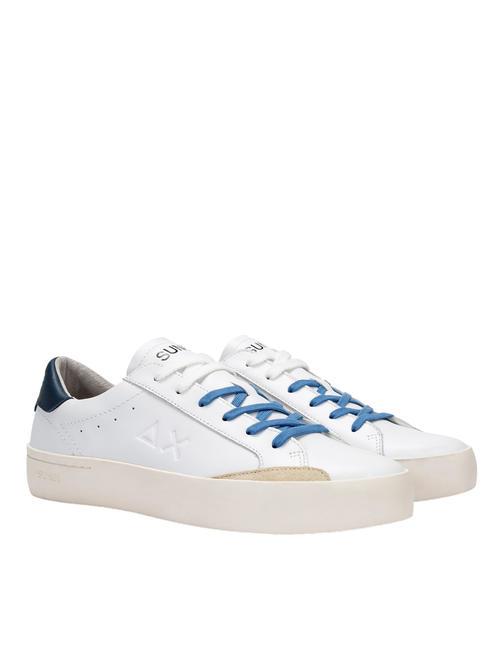 SUN68 STREET LEATHER Adidași alb/albastru marin - Pantofi bărbați