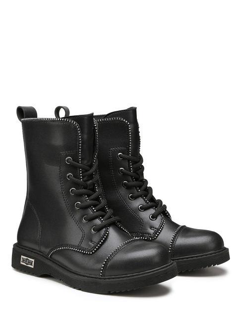 CULT SABBATH 0065 KIDS Botine cu profile din strass negru - Pantofi pentru bebeluși