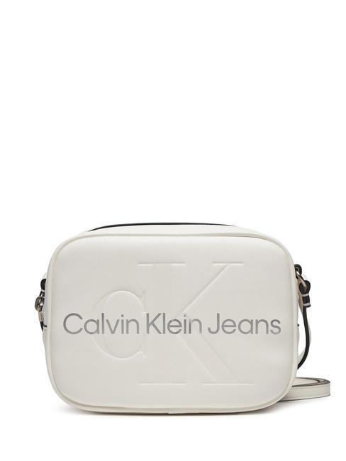 CALVIN KLEIN CK JEANS SCULPTED MONO Geanta de umar pentru camera logo alb/argintiu - Genți femei