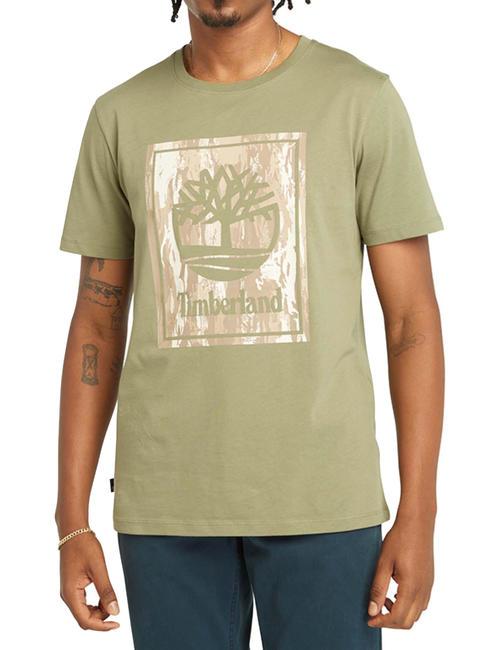 TIMBERLAND STACK LOGO Tricou din bumbac cassel pământ - tricou