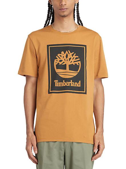 TIMBERLAND STACK LOGO Tricou din bumbac cizmă de grâu/negru - tricou