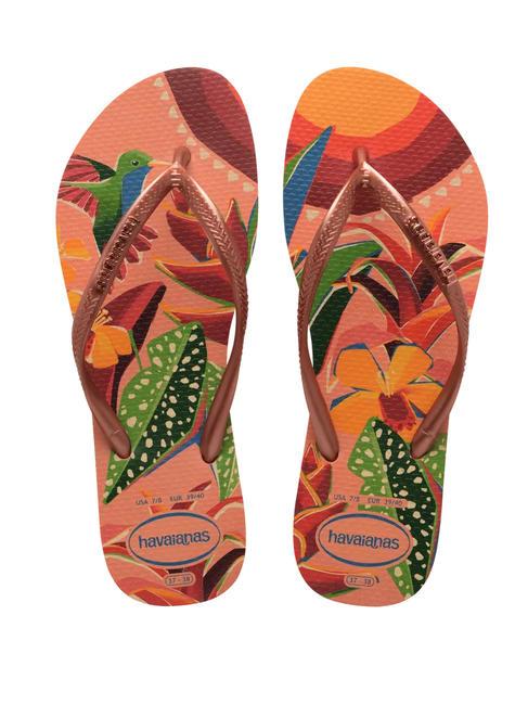 HAVAIANAS  Flip-flip-uri SLIM TROPICAL piersică - Pantofi femei
