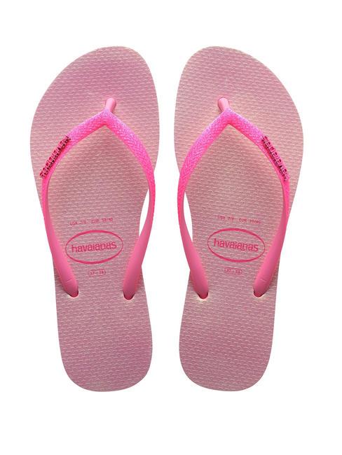 HAVAIANAS SLIM GLITTER IRIDESCENT Papuci flip-flop limonadă roz - Pantofi femei