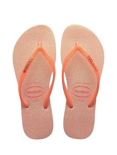 HAVAIANAS SLIM GLITTER IRIDESCENT Papuci flip-flop trandafiri de piersici - Pantofi femei