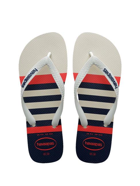 HAVAIANAS Haltere TOP NAUTICAL alb/alb/bleumarin - Pantofi bărbați