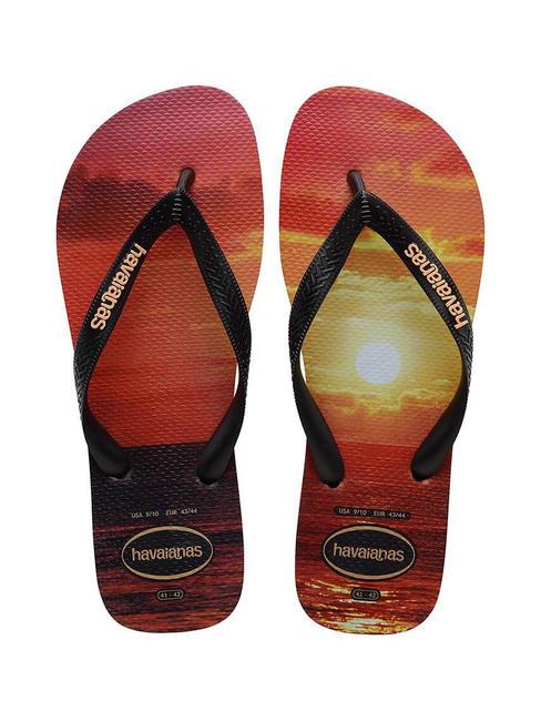 HAVAIANAS Haltere HYPE negru/negru/piersică - Pantofi bărbați
