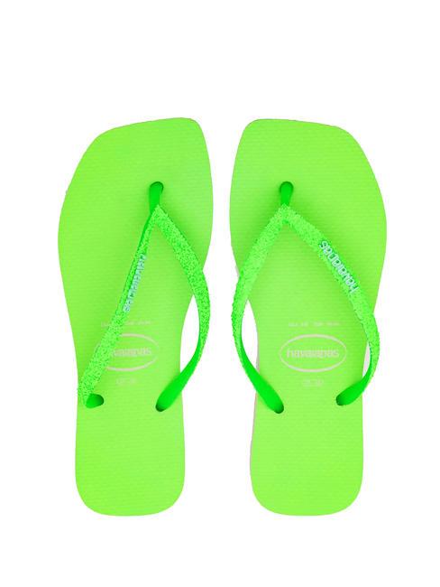 HAVAIANAS SQUARE GLITTER NEON Papuci flip-flop bej/verde - Pantofi femei