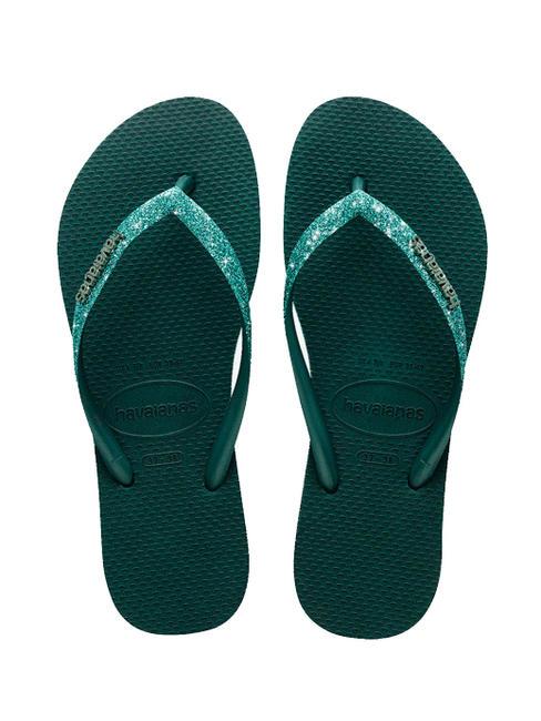 HAVAIANAS SLIM SPARKLE Papuci flip-flop verde pantanal - Pantofi femei