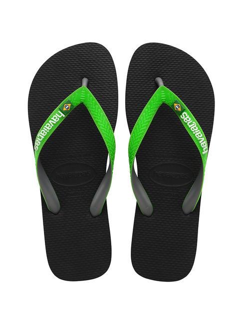 HAVAIANAS BRASIL MIX Flip-flops BRASIL MIX negru/verde lime - Pantofi bărbați