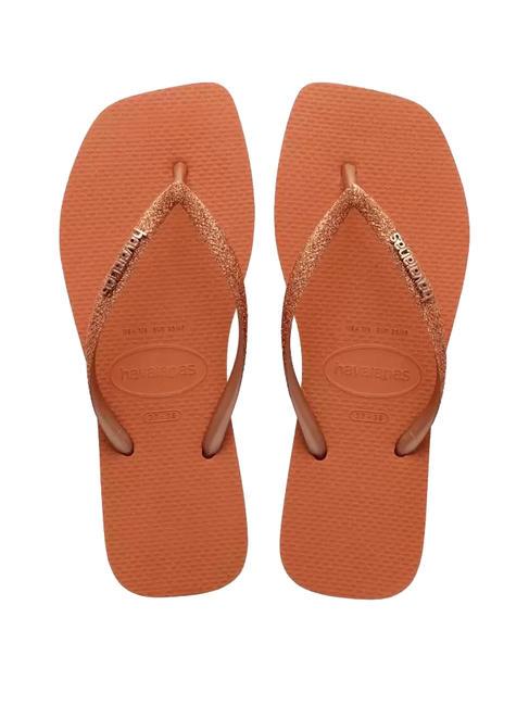 HAVAIANAS SQUARE GLITTER Papuci flip-flop cerrado portocaliu - Pantofi femei