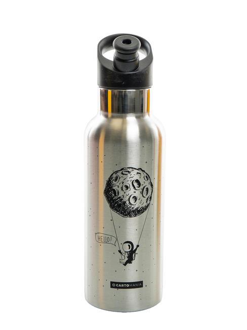 CARTOMANIA GIFT&DECOR Sticla de baut cu capac de paie 500 ml argint - Sticle termice