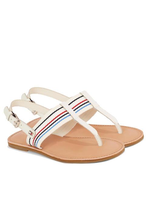 TOMMY HILFIGER FLAT STRIPES Sandale flip-flop cu slingback stambă - Pantofi femei